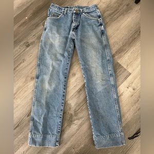 Wrangler Premium Quality Men’s Straight Leg Jeans With Patch Size 30X32